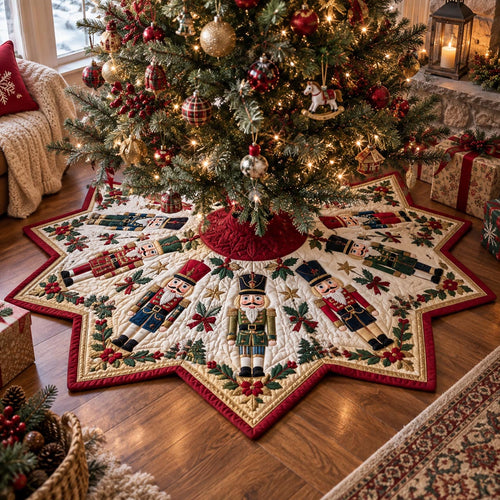 Nutcracker Holiday Star Custom Shape Christmas Quilted Tree Skirt TZL0DV174