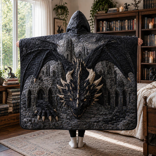Obsidian Gatekeeper Quilted Hooded Blanket TZL0DV036