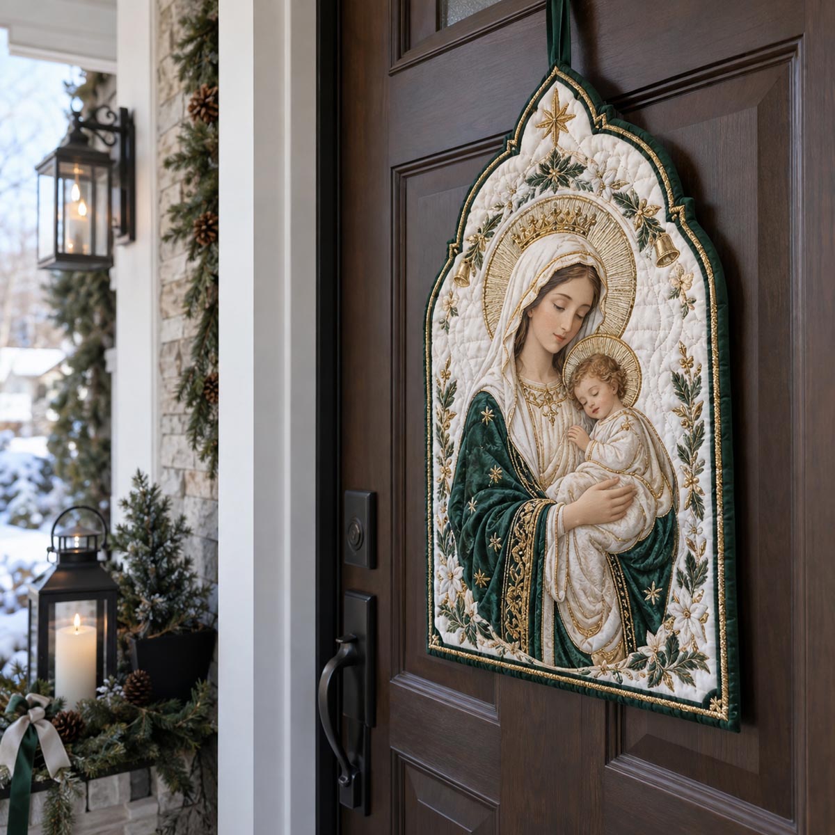 Our Lady Of Grace Custom Shape Quilted Door Hanger TZL0DV071