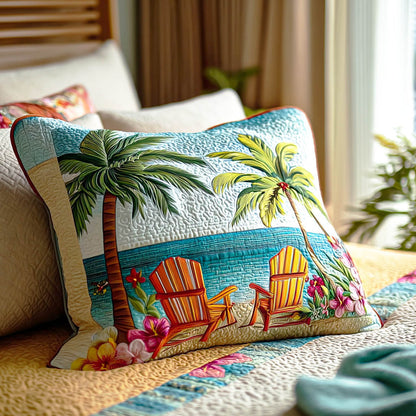 Palm Escape Quilted Bedding Pillow Case NCU0TD2601