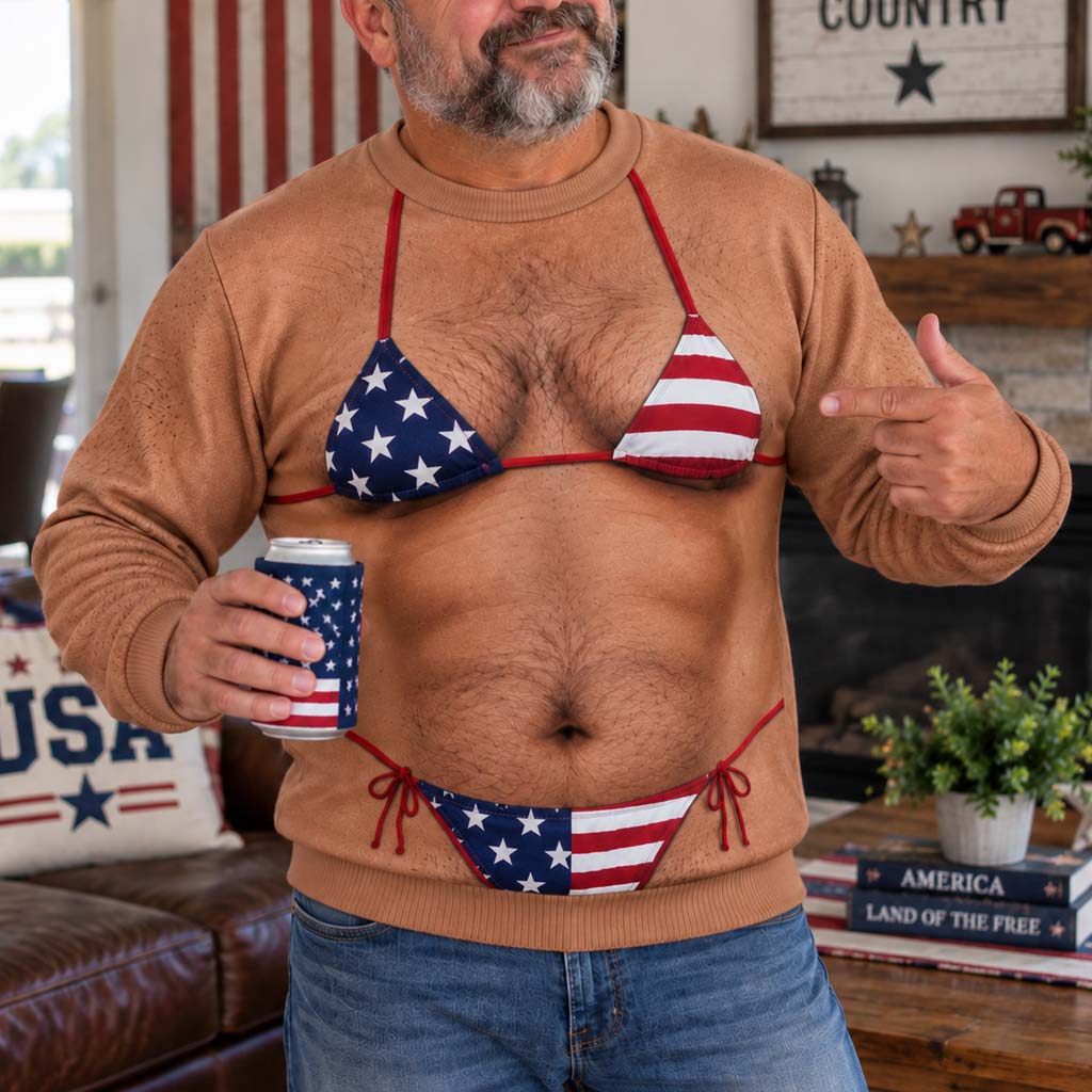 Patriotic Cheers Personalized Ugly Sweatshirt TZL0HH0028