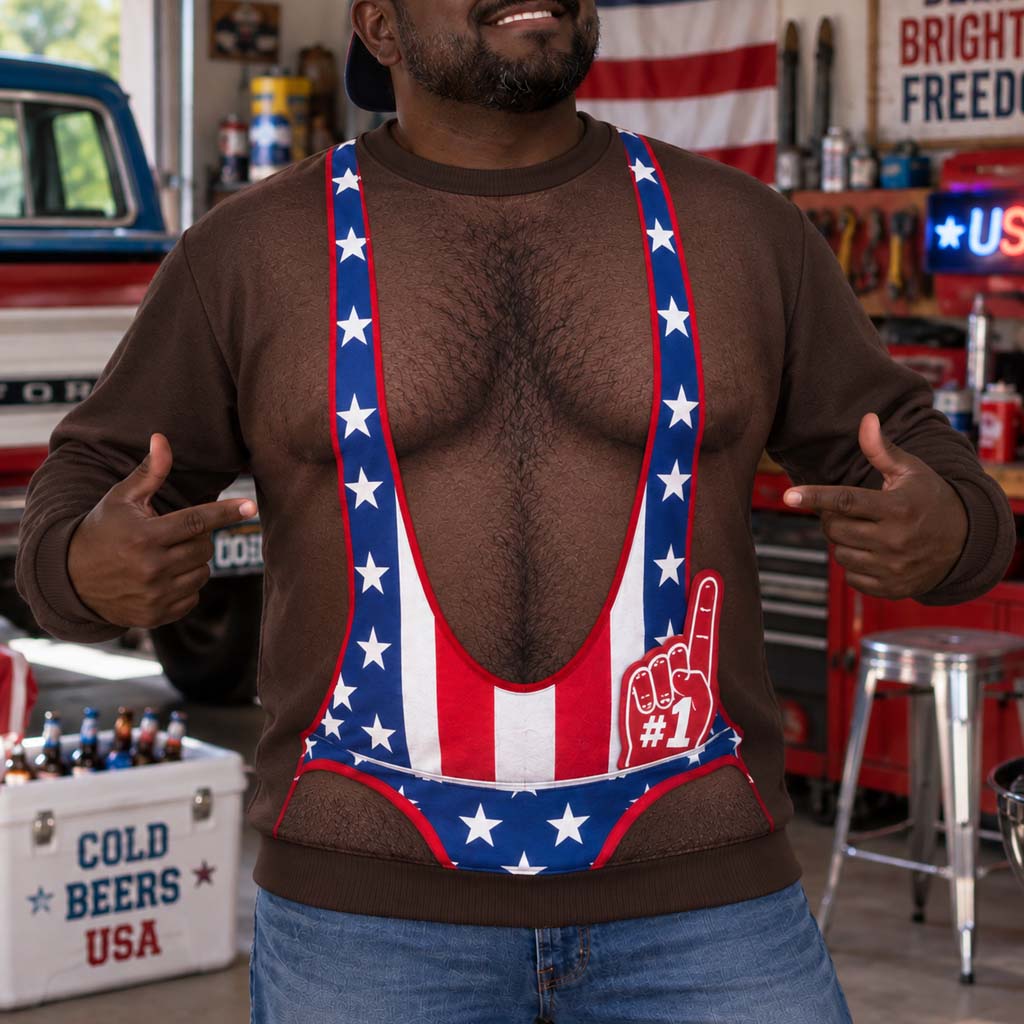 Patriotic Foamfinger Personalized Ugly Sweatshirt TZL0HH0030