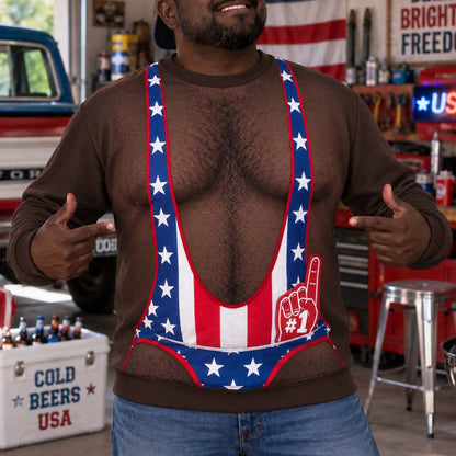 Patriotic Foamfinger Personalized Ugly Sweatshirt TZL0HH0030