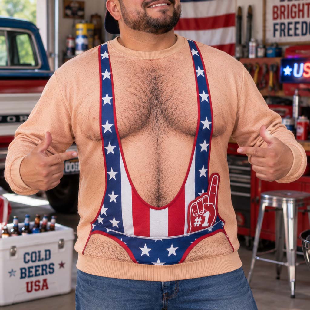 Patriotic Foamfinger Personalized Ugly Sweatshirt TZL0HH0030