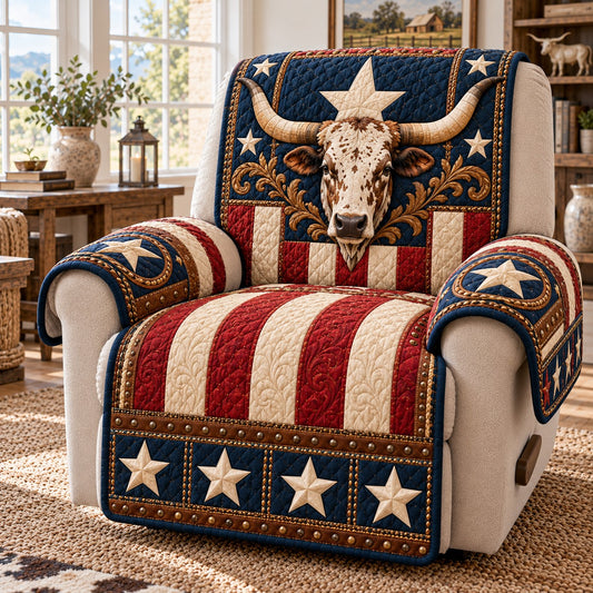 Patriotic Longhorn Quilted Sofa Cover TZL0TD412