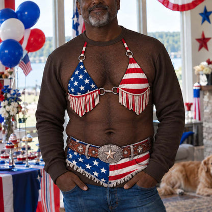 Patriotic Rodeo Personalized Ugly Sweatshirt TZL0HH0032