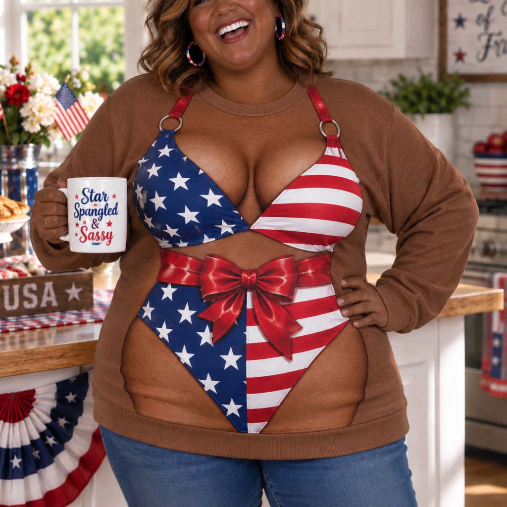 Patriotic Sassy Personalized Ugly Sweatshirt TZL0HH0033