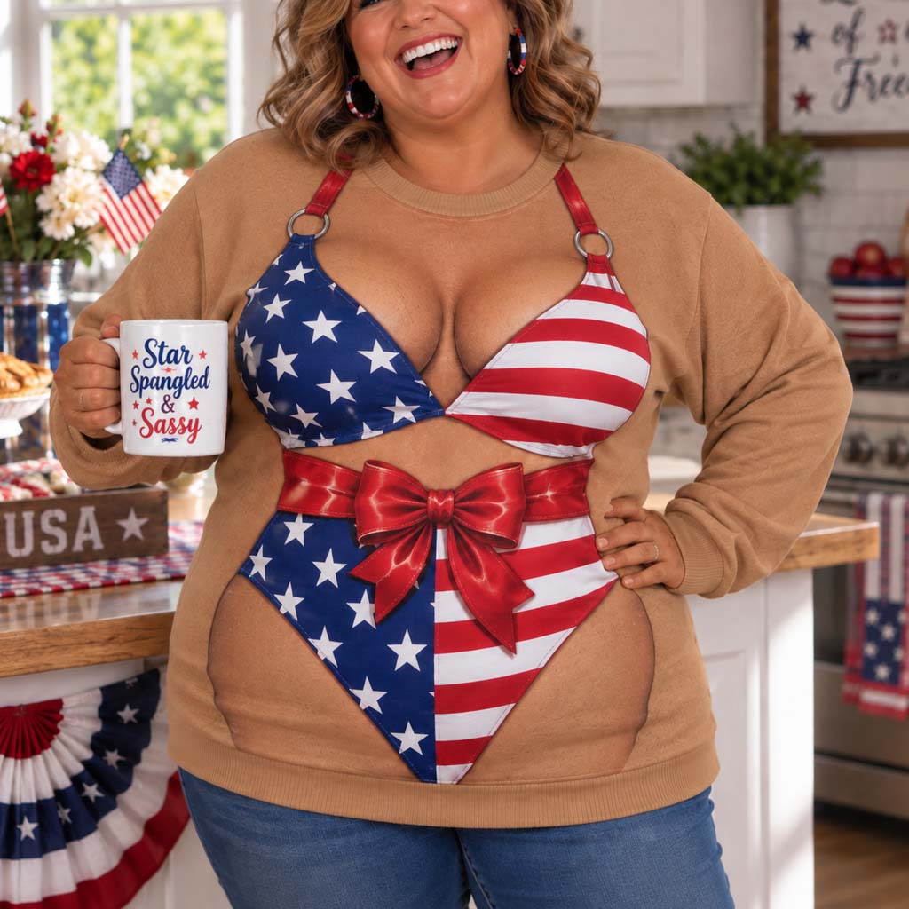 Patriotic Sassy Personalized Ugly Sweatshirt TZL0HH0033