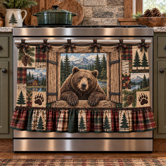 Pawprint Forest Bear Oven Curtain TZL0HH0165
