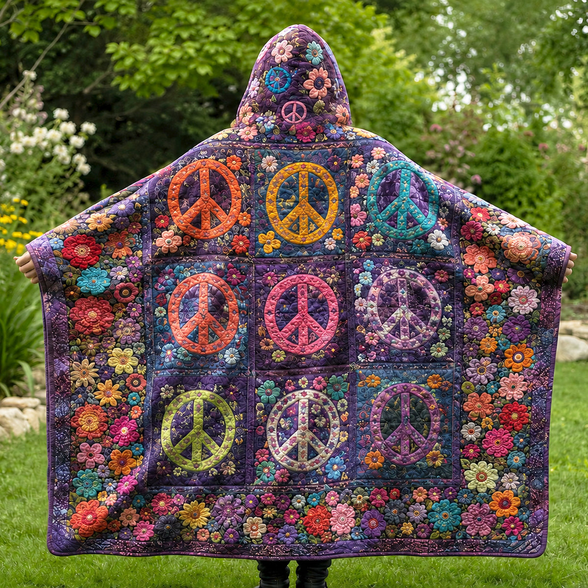Peaceful Garden Quilted Hooded Blanket TZL0TV022