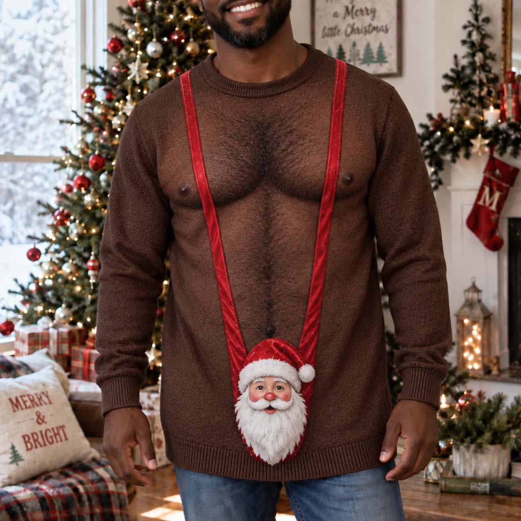 Peeking Santa Personalized Ugly Sweatshirt TZL0HH0040