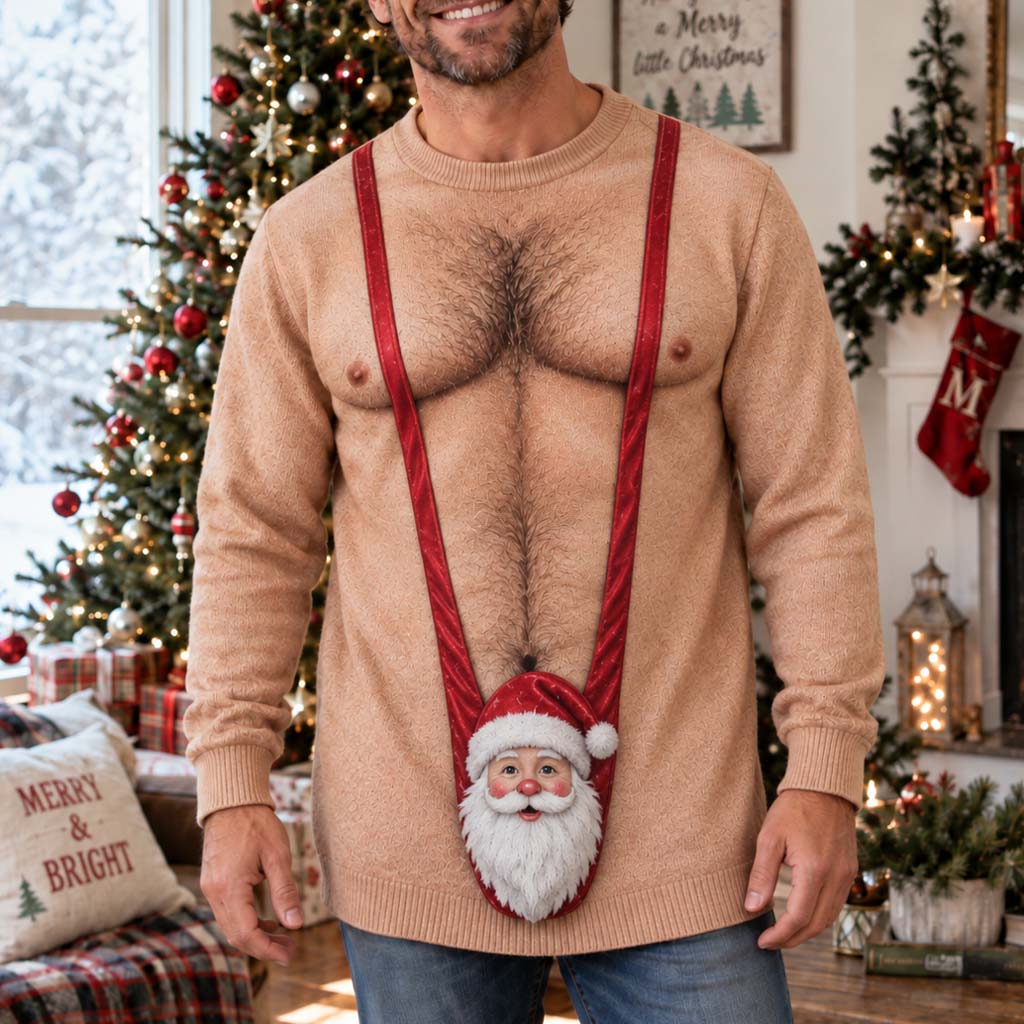 Peeking Santa Personalized Ugly Sweatshirt TZL0HH0040