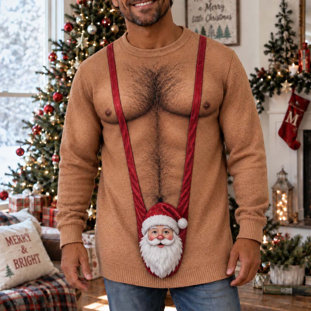 Peeking Santa Personalized Ugly Sweatshirt TZL0HH0040