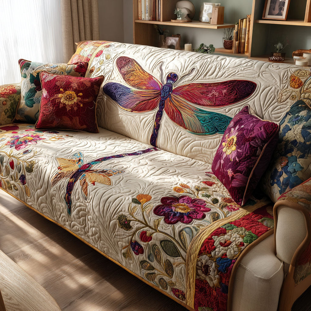 Petal Whisper Quilted Sofa Cover NCU0TV782