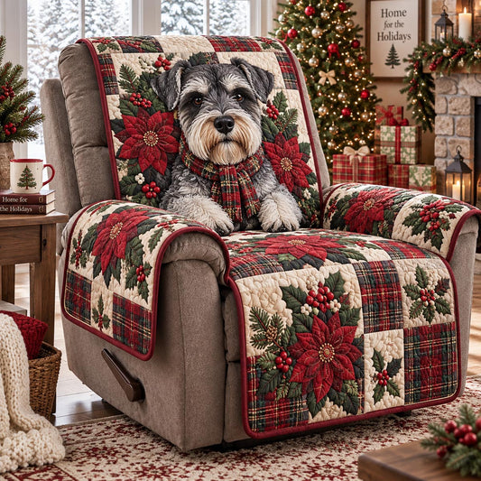 Plaid Schnauzer Holiday Quilted Sofa Cover TZL0DV295