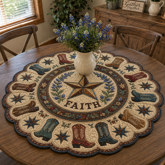 Prairie Prayer Custom Shape Quilted Table Topper TZL0PT0096