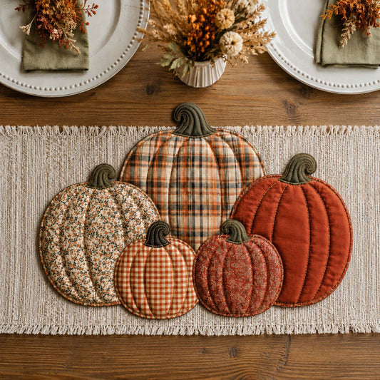 Pumpkin Bloom Custom Shape Quilted Placemat SN0TD033