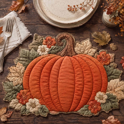Pumpkin Charm Custom Shape Quilted Placemat SN0TD043
