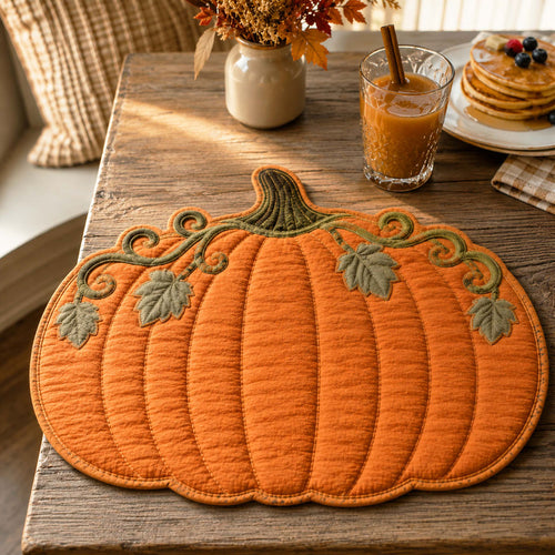 Pumpkin Fields Custom Shape Quilted Placemat SN0TD046