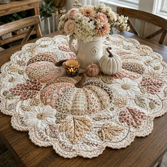 Pumpkin Garden Delight Custom Shape Quilted Table Topper SN0PT441