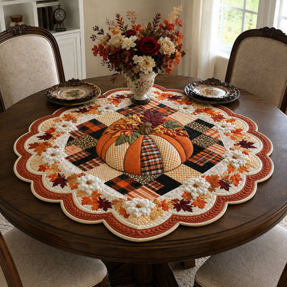 Pumpkin Patch Treasures Custom Shape Quilted Table Topper SN0PT391