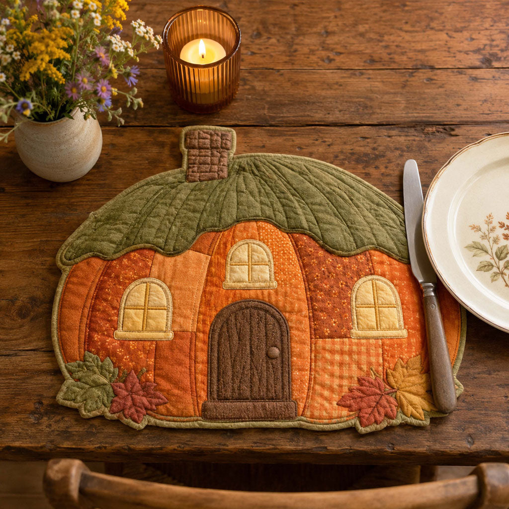 Pumpkin Season Custom Shape Quilted Placemat SN0TD002