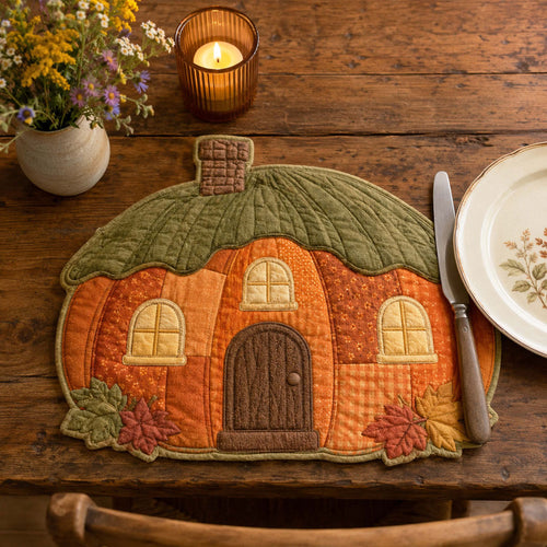 Pumpkin Season Custom Shape Quilted Placemat SN0TD002