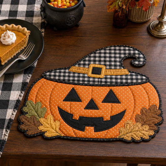 Pumpkin Whimsy Custom Shape Quilted Placemat SN0TD017