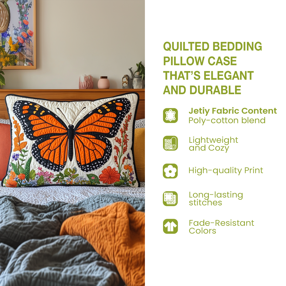 Palm Escape Quilted Bedding Pillow Case NCU0NT12642