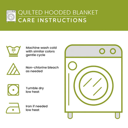 Mountain Bear Quilted Hooded Blanket TZL0TV034