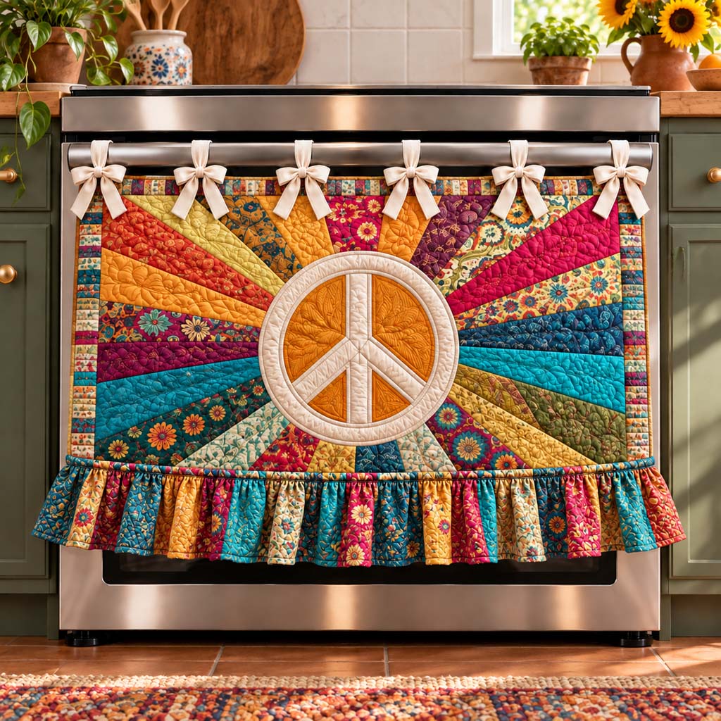 Rainbow Burst Peace Oven Curtain TZL0HH0217