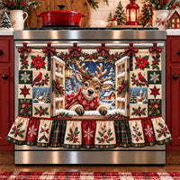 Reindeer Cardinal Window Oven Curtain TZL0HH0226