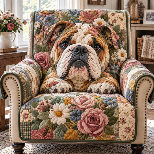 Rose Garden Bulldog Quilted Sofa Cover TZL0DV464
