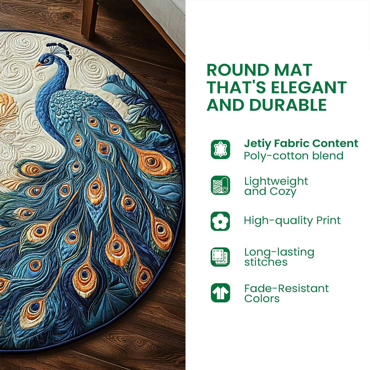 Majestic Aries Quilted Round Mat NCU0XD328