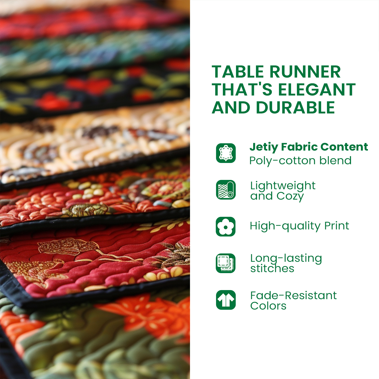 Golden Reins Quilted Table Runner NCU0VH5850