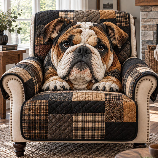 Rustic Bulldog Plaid Quilted Sofa Cover TZL0DV465