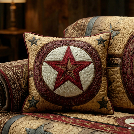 Rustic Lone Star Quilted Pillow Case NCU0XD2129