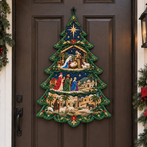 Sacred Christmas Custom Shape Quilted Door Hanger TZL0TV099