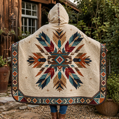 Sacred Geometry Quilted Hooded Blanket TZL0TV048