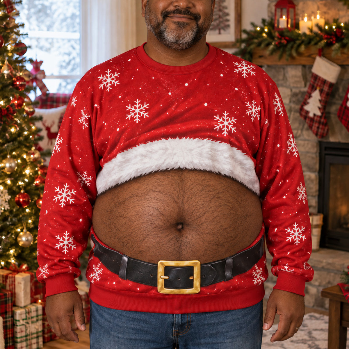 Santa Belly Personalized Ugly Sweatshirt TZL0TV077