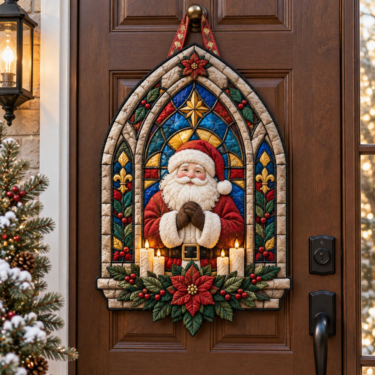 Santa Blessing Custom Shape Quilted Door Hanger TZL0TD97