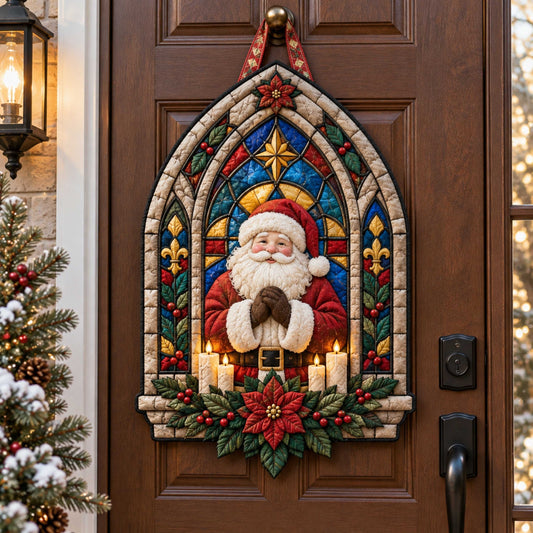 Santa Blessing Custom Shape Quilted Door Hanger TZL0TD97