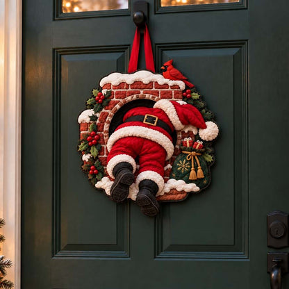 Santa Cardinal Chimney Custom Shape Quilted Door Hanger TZL0HH0069