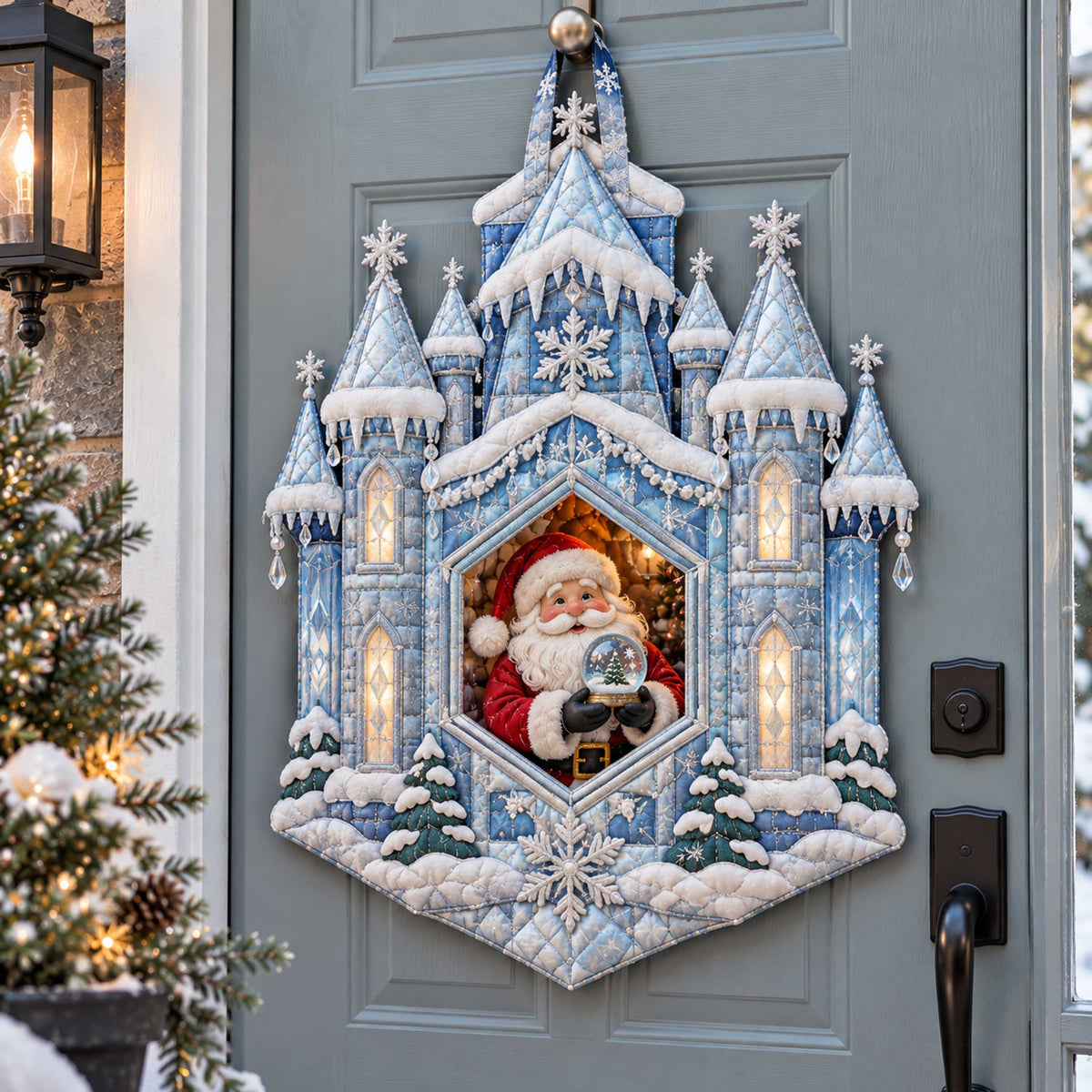 Santa Charm Custom Shape Quilted Door Hanger TZL0TD100