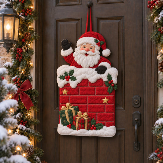 Santa Chimney Custom Shape Quilted Door Hanger TZL0TV086