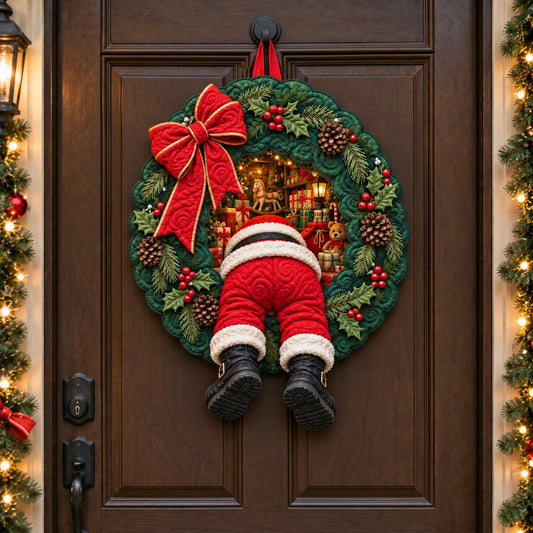Santa Climber Custom Shape Quilted Door Hanger TZL0TV091