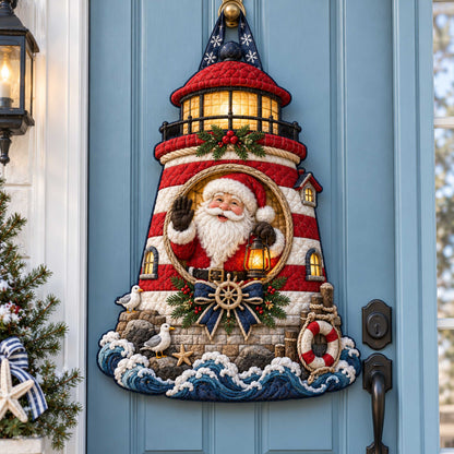 Santa Delight Custom Shape Quilted Door Hanger TZL0TD99
