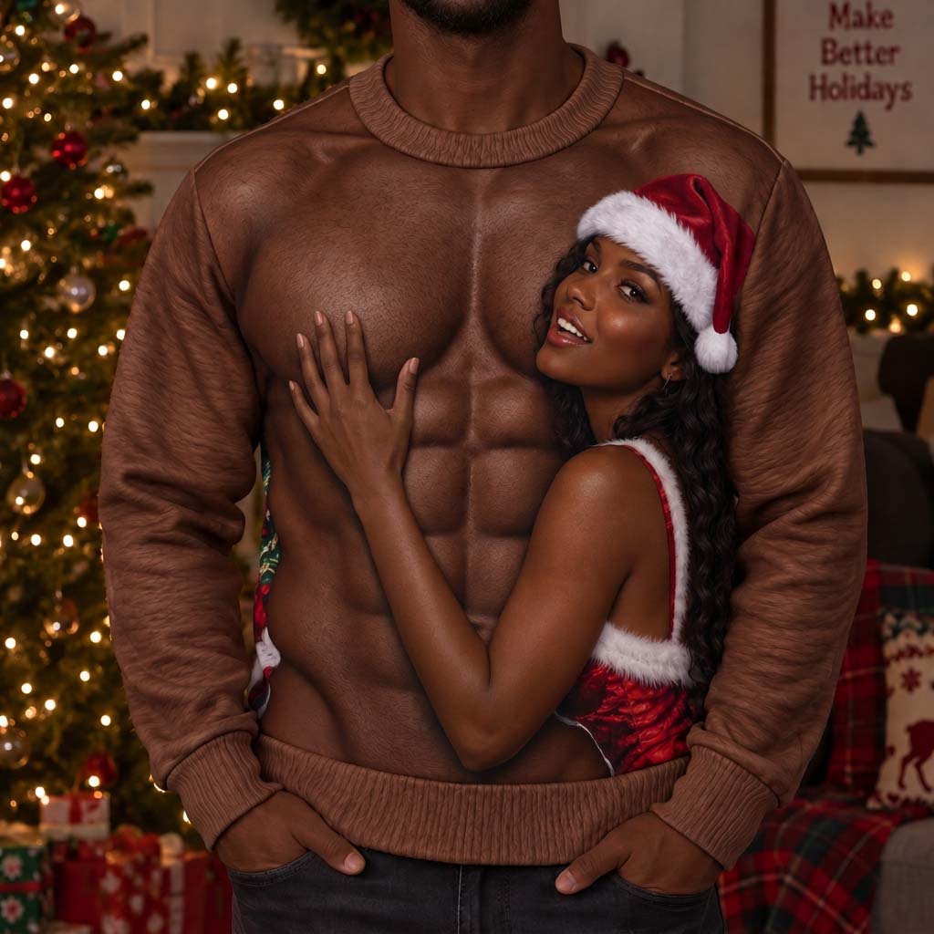 Santa Embrace Personalized Ugly Sweatshirt TZL0HH0042