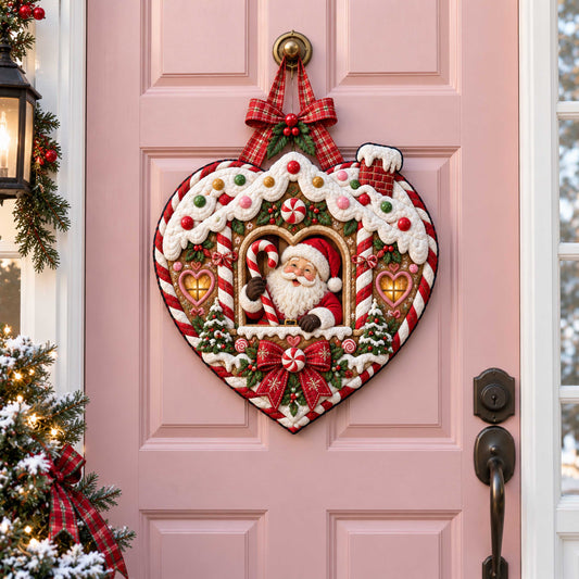 Santa Joy Custom Shape Quilted Door Hanger TZL0TD94