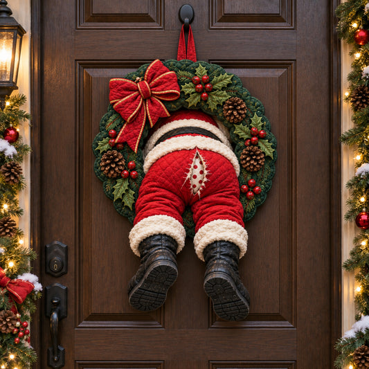 Santa Landing Custom Shape Quilted Door Hanger TZL0TV092